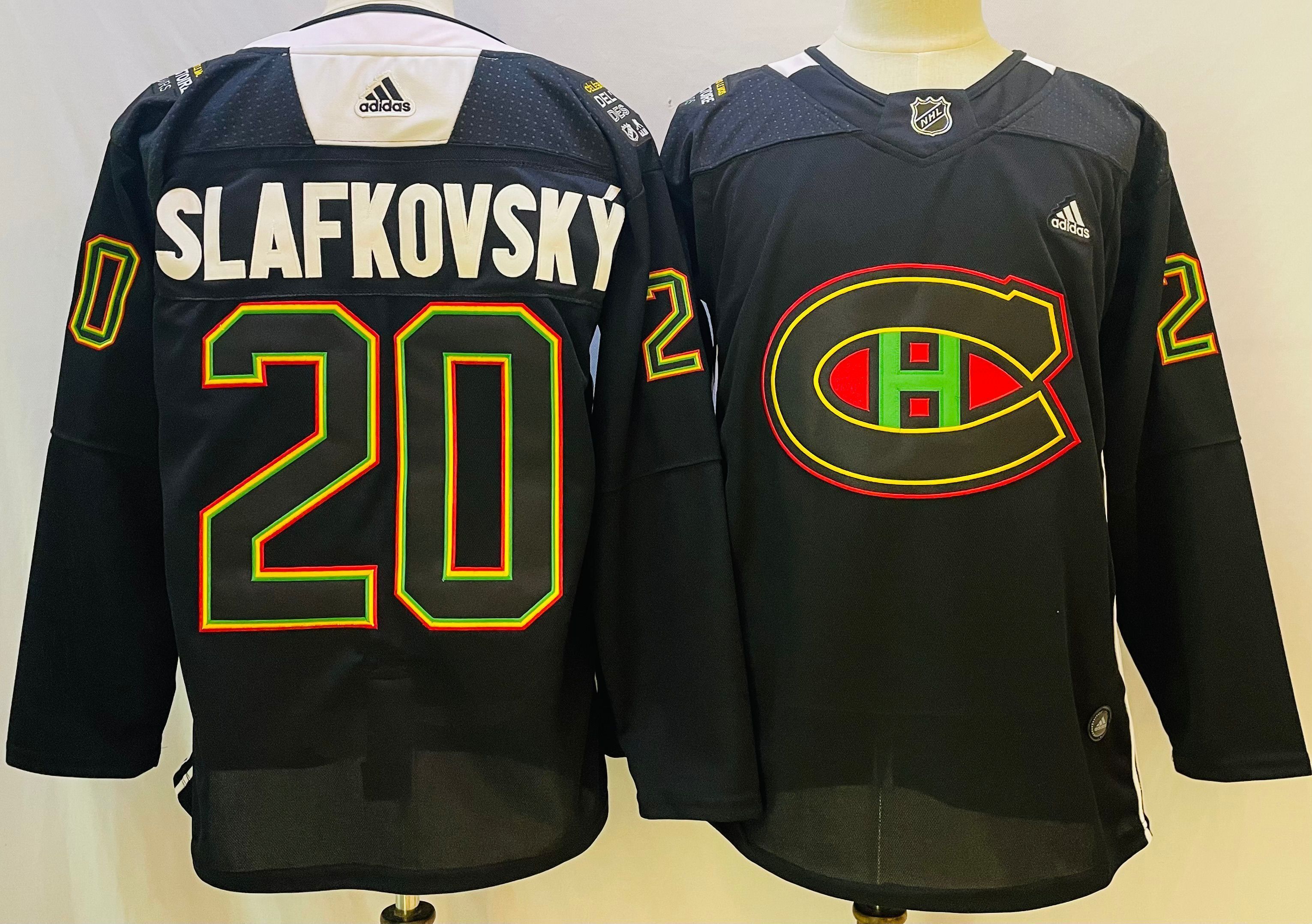 Men Montreal Canadiens #20 Slafkovsky Black 2026 Adidias NHL Jersey style 001